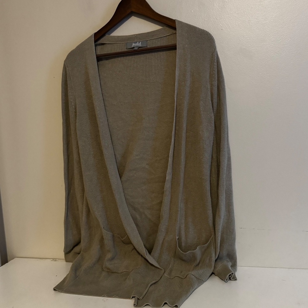 Marled Reunited Clothing Women's M Taupe Cardigan Cotton Blend Fall Basics